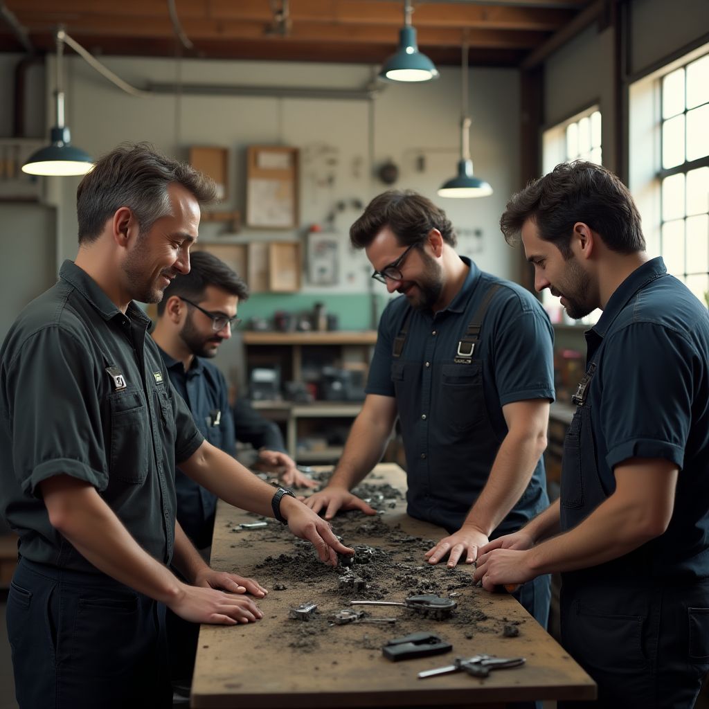 Equipo de mecánicos profesionales